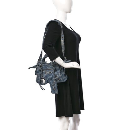 Balenciaga Denim BB Monogram Neo Cagole Handbag XS Blue 2 of 9