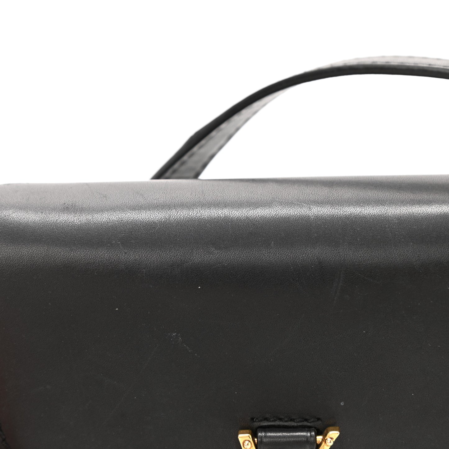 Smooth Calfskin Mini Classic Monogram Kaia Satchel Black
