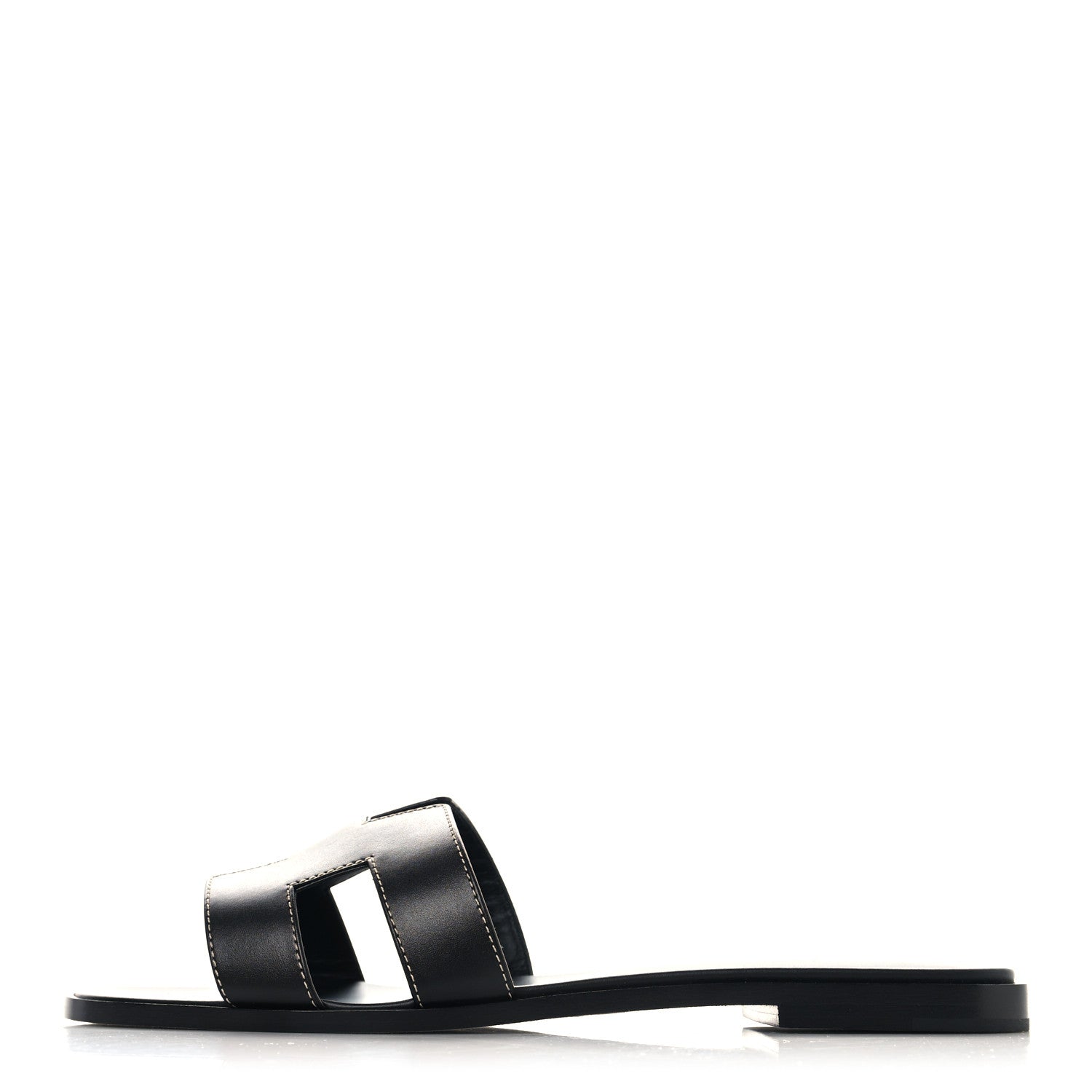 Hermes Box Calfskin Oran Sandals 41 Black 1 of 10