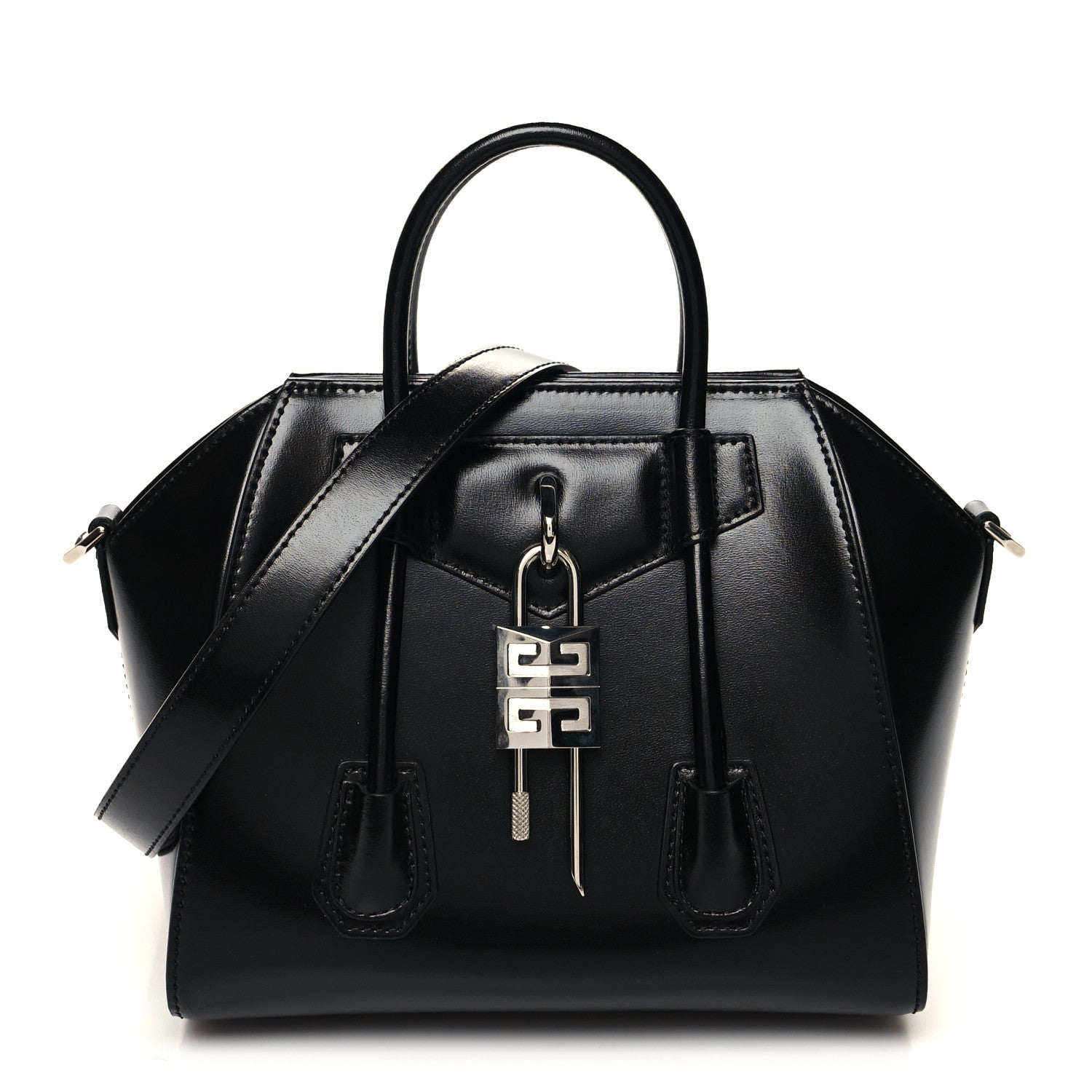 Givenchy Box Calfskin Mini Lock Antigona Shoulder Bag Black 1 of 11