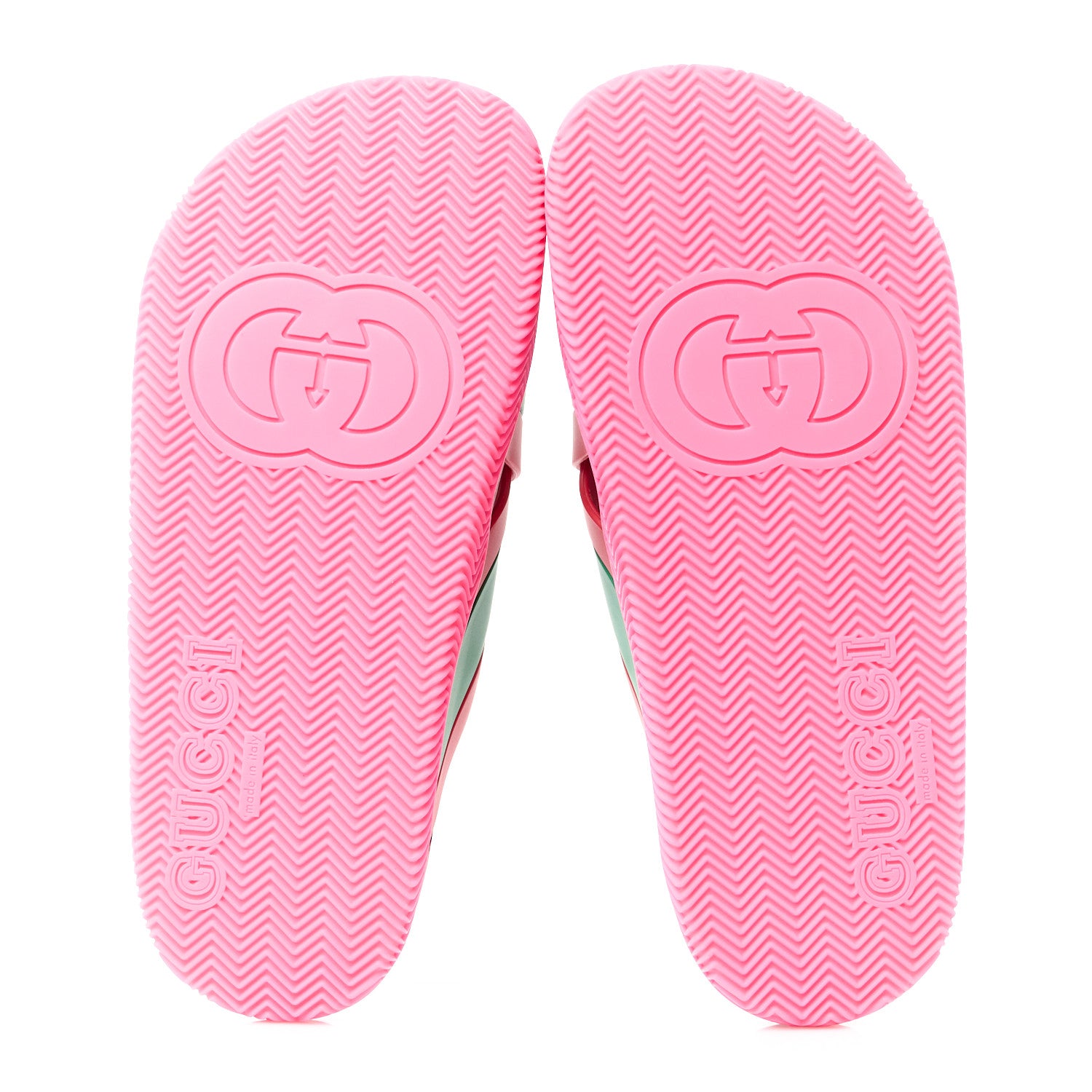 Gucci Rubber Web Womens Criss Cross Slide Sandals 38 Coral New Shamarock 5 of 9