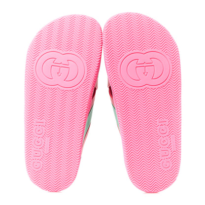 Gucci Rubber Web Womens Criss Cross Slide Sandals 38 Coral New Shamarock 5 of 9