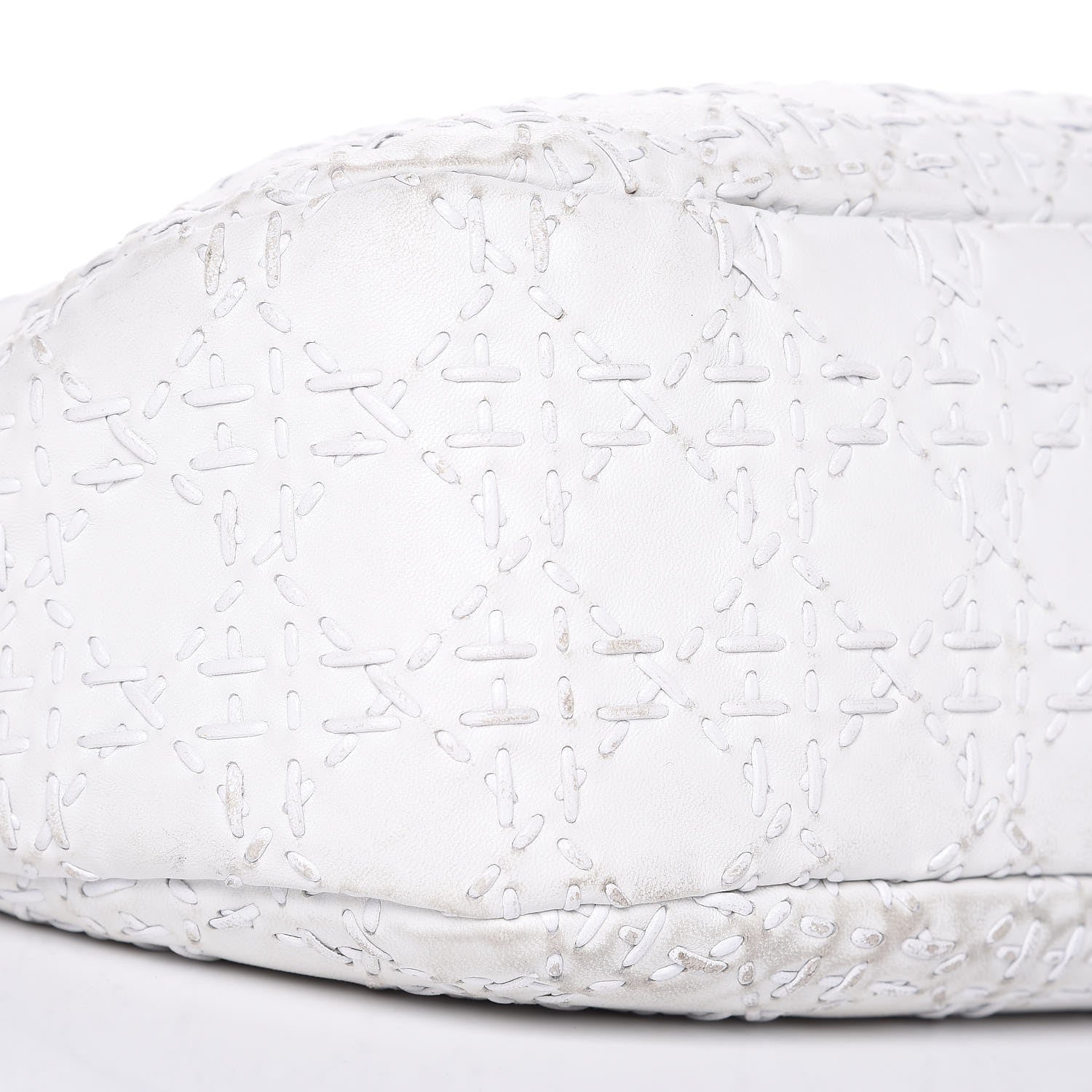 Christian Dior Lambskin Stitched Cannage Hobo White 12 of 19