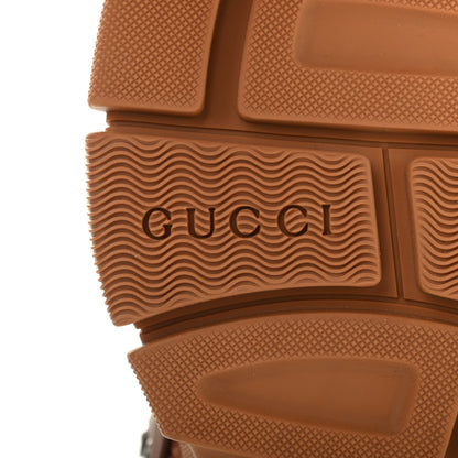 Gucci X SEGA Suede Calfskin GG Monogram Mens Flashtrek Sneakers 9 New Cuir Beige Ruggine 6 of 9