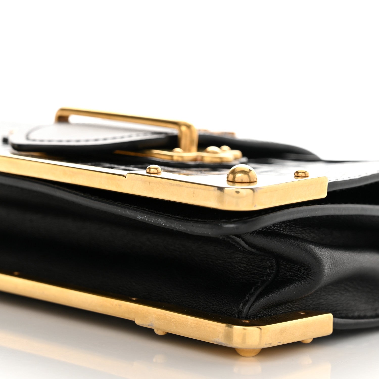 Prada City Calfskin Crocodile Cahier Bag Black 11 of 11