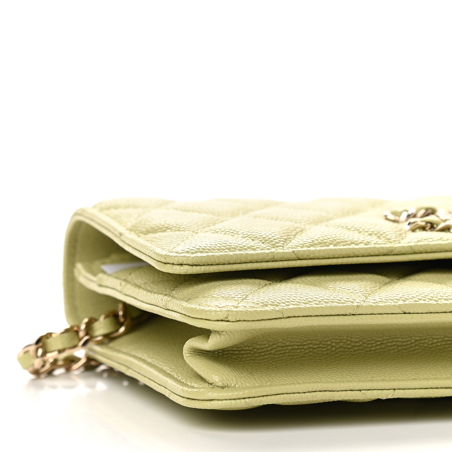 Chanel Caviar Quilted French New Wave Chain CC Wallet On Chain WOC Light Green 9 of 10