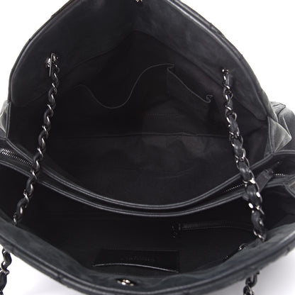 Chanel Iridescent Calfskin Stitched Extra Large Just Mademoiselle Bowling Bag Black 6 of 15