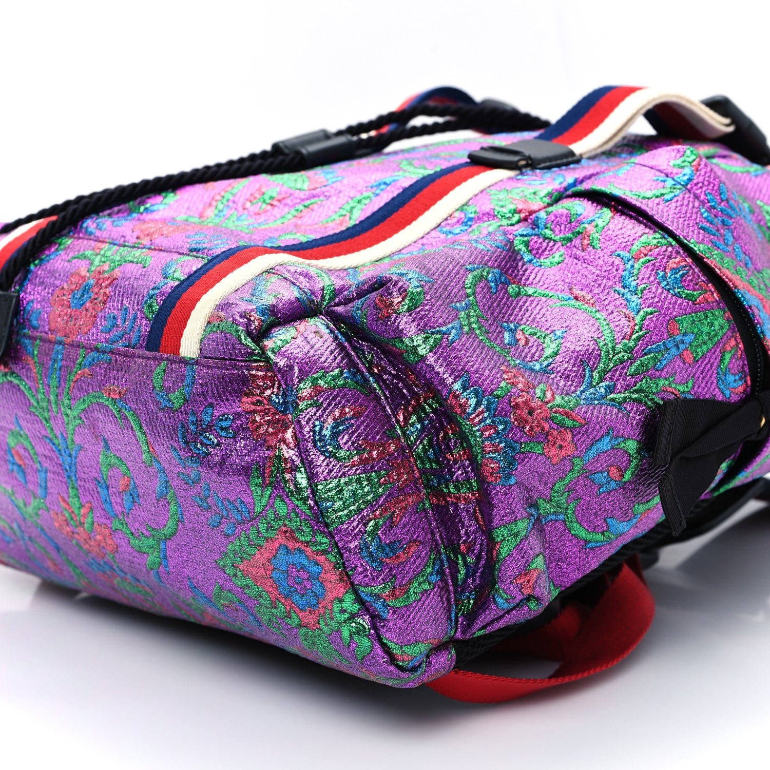 Gucci Brocade Web Small Double Buckle Backpack Multicolor 10 of 14