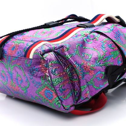 Gucci Brocade Web Small Double Buckle Backpack Multicolor 10 of 14