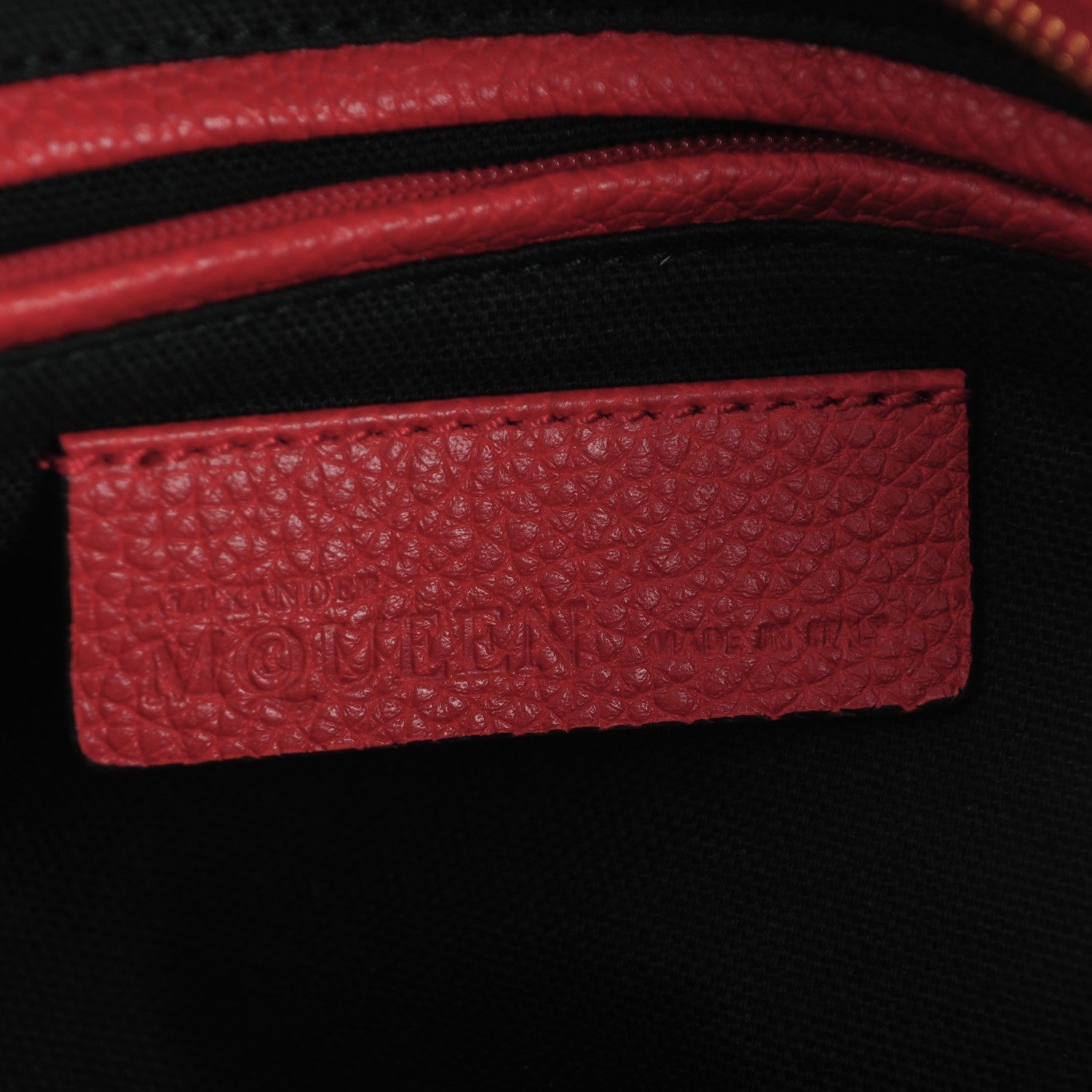Alexander McQueen Pebbled Calfskin Small Skull Padlock Zip Around Tote Red 6 of 7