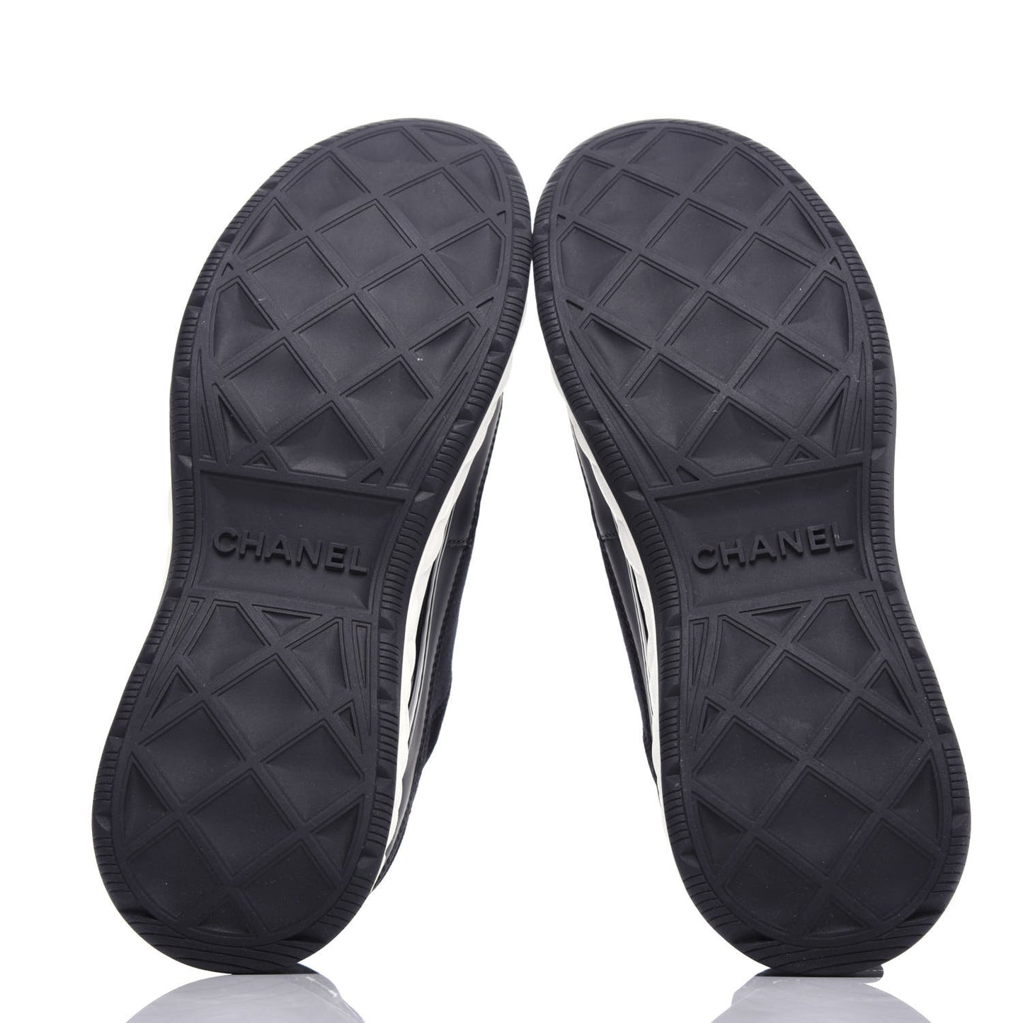 Velvet Calfskin Mixed Fibers CC Sneakers 40 Black