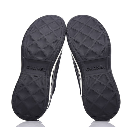 Chanel Velvet Calfskin Mixed Fibers CC Sneakers 40 Black 6 of 10