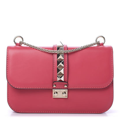 Valentino Garavani Vitello Medium Glam Lock Rockstud Flap Deep Rose 1 of 13