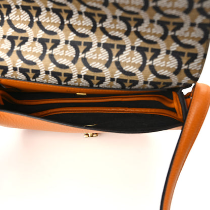Salvatore Ferragamo Grained Calfskin Gancini Crossbody Flap Orange 4 of 8