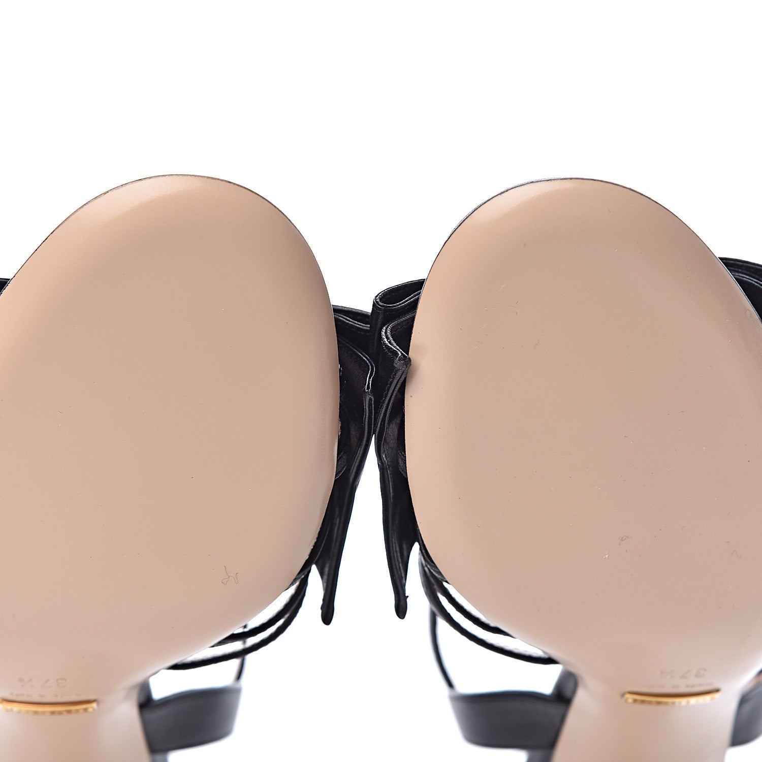 Gucci Nappa Queen Margaret Mid Heel Sandals 37.5 Black 7 of 8