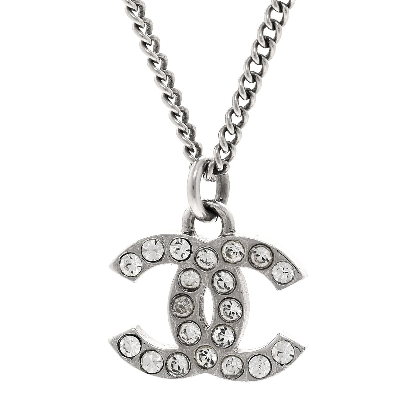 Crystal Timeless CC Necklace Silver