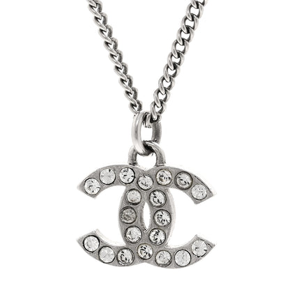 Chanel Crystal Timeless CC Necklace Silver 4 of 6