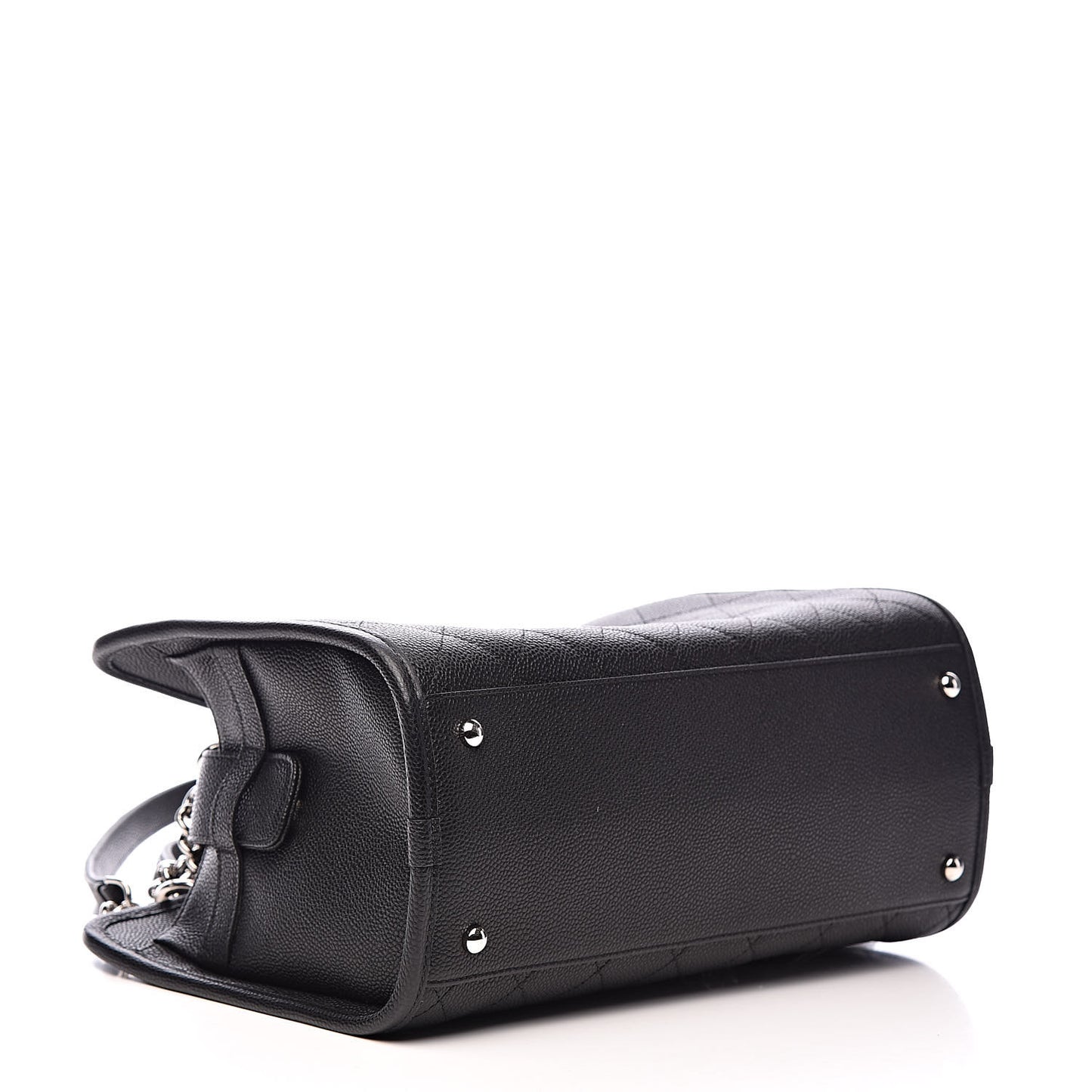 Caviar Stitched Shopping Tote Black