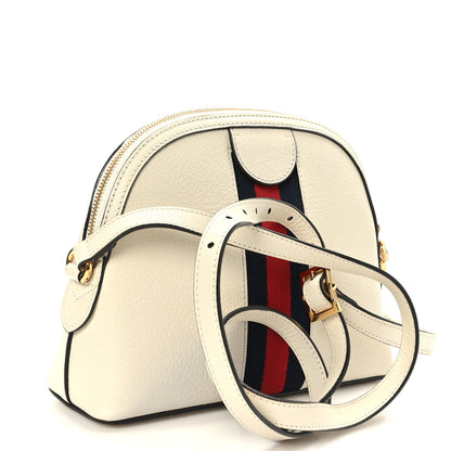Gucci Textured Dollar Calfskin Web Small Ophidia Dome Shoulder Bag Mystic White 3 of 9