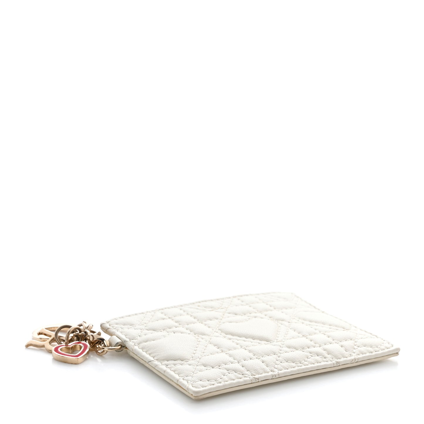 Lambskin Cannage DiorAmour Lady Dior Card Holder White