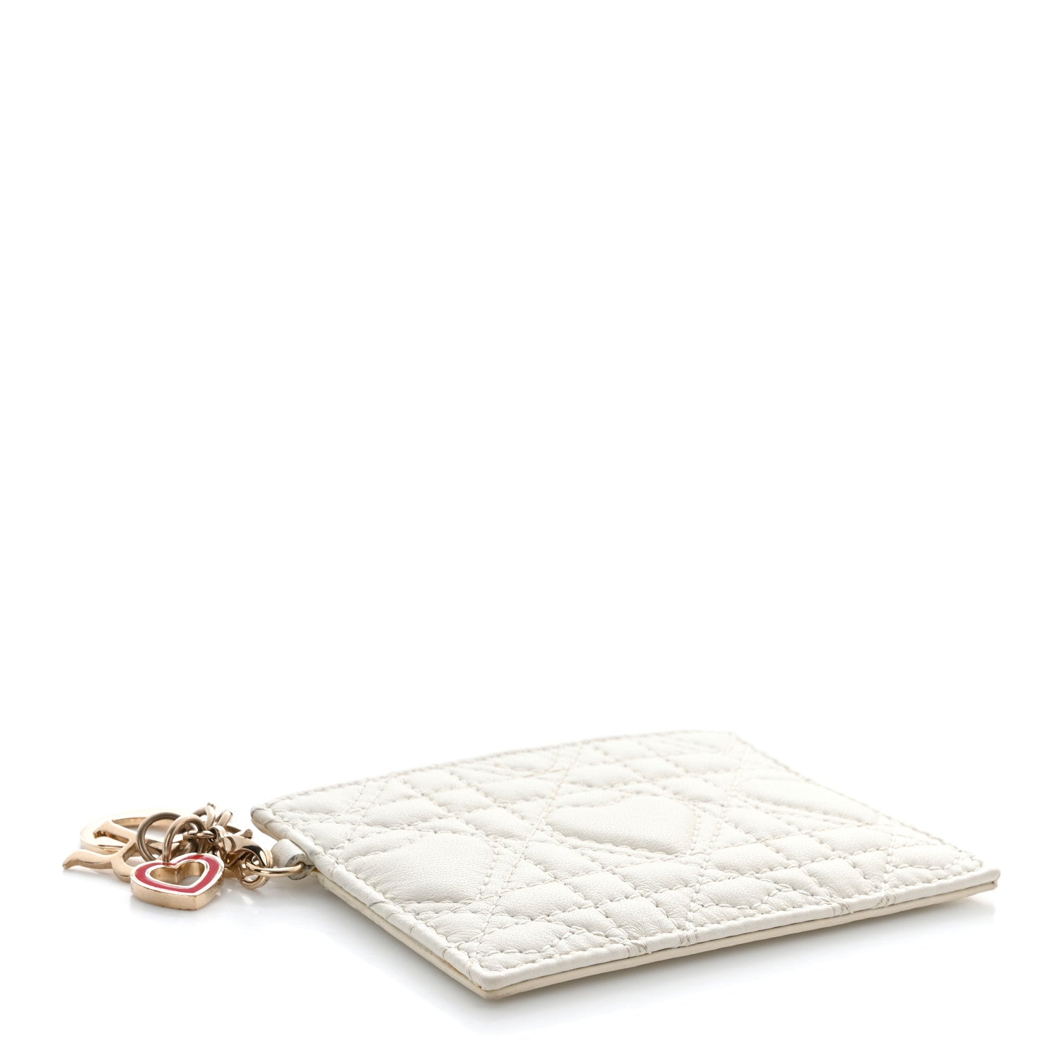 Christian Dior Lambskin Cannage DiorAmour Lady Dior Card Holder White 4 of 11