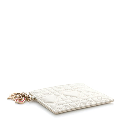 Christian Dior Lambskin Cannage DiorAmour Lady Dior Card Holder White 4 of 11
