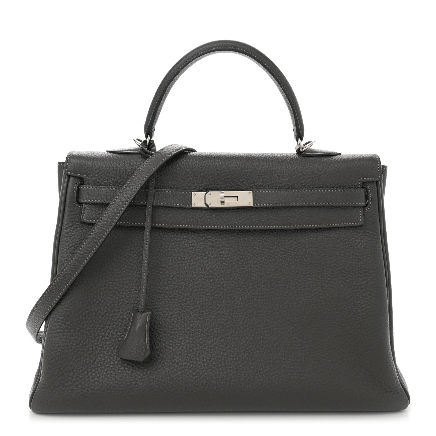 Hermes Taurillon Clemence Kelly Retourne 35 Graphite 1 of 13