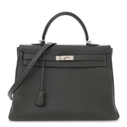 Hermes Taurillon Clemence Kelly Retourne 35 Graphite 1 of 13