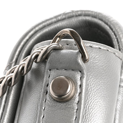 Chanel Metallic Lambskin Quilted Mini Giant CC Flap Argent 13 of 13