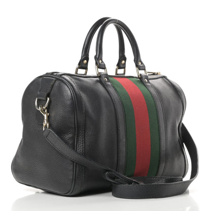 Gucci Calfskin Vintage Web Medium Boston Black 3 of 23