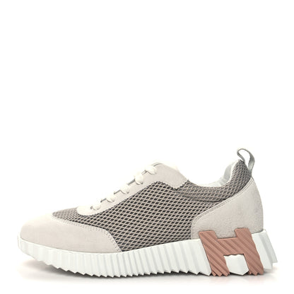 Hermes Air Mesh Suede Goatskin Bouncing Sneakers 39.5 Gris Luela 1 of 9