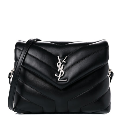 Saint Laurent Calfskin Y Quilted Monogram Toy Loulou Crossbody Bag Black 1 of 13
