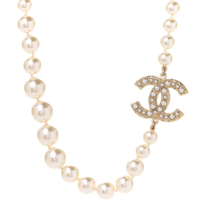 Chanel Pearl CC 100th Anniversary Necklace Light Gold 1 of 7