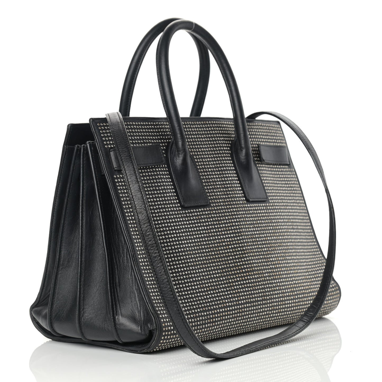 Calfskin Studded Small Sac De Jour Black