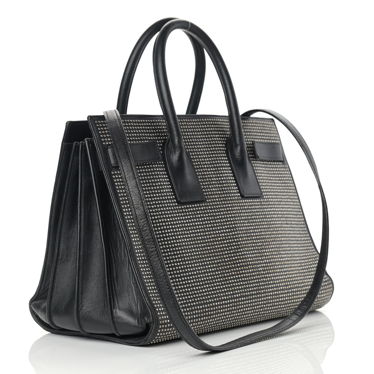 Saint Laurent Calfskin Studded Small Sac De Jour Black 2 of 19