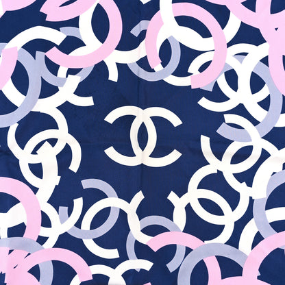 Chanel Silk CC Square Scarf Blue 3 of 3