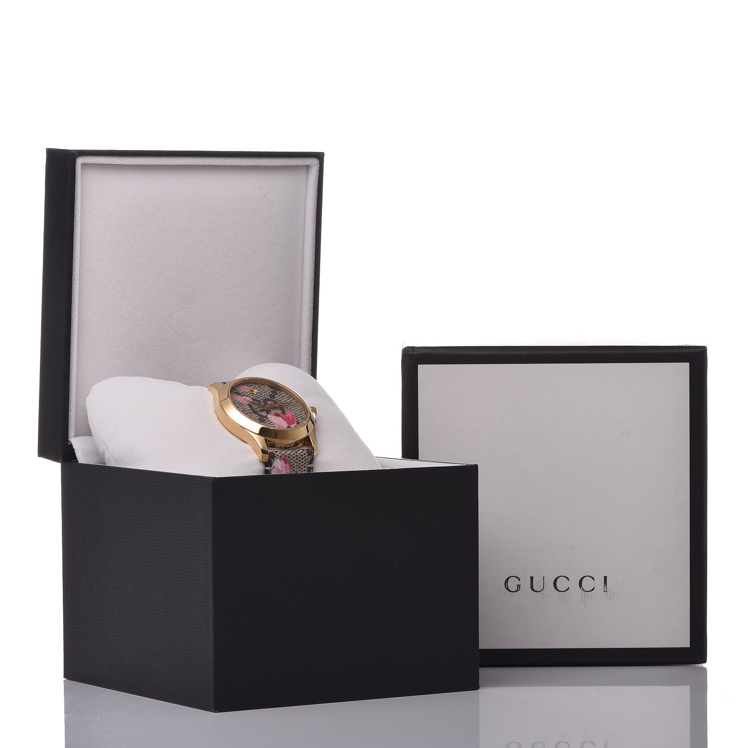 Gucci Stainless Steel Canvas 38mm G-Timeless Supreme GG Blooms Quartz Watch Brown 10 of 10