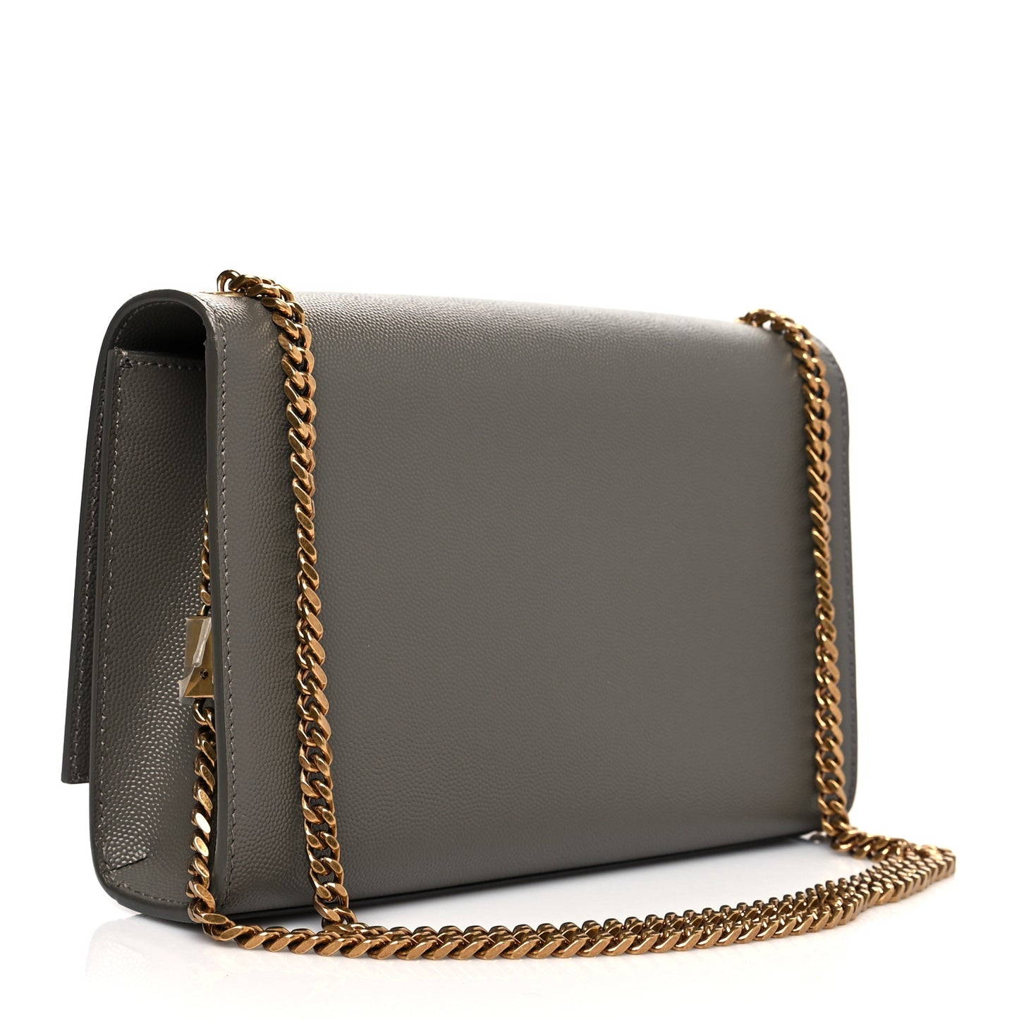 Grain De Poudre Medium Classic Monogram Kate Satchel Earth Grey