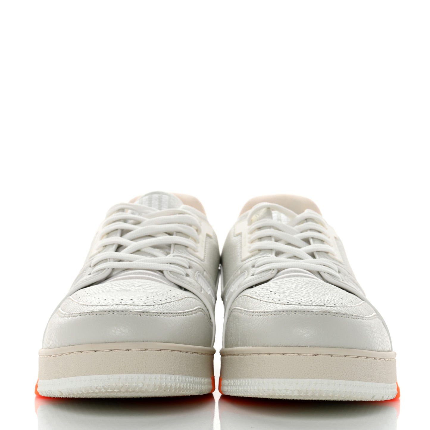 Calfskin Mens LV Trainer Sneakers 8 White