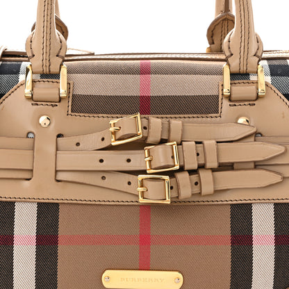 Burberry House Check Bridle Calfskin Medium Alchester Bowling Bag Trench 9 of 14