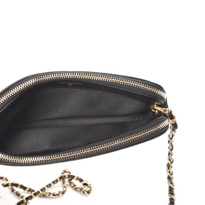 Chanel Caviar Quilted CC Filigree Clutch With Chain Black 6 of 10