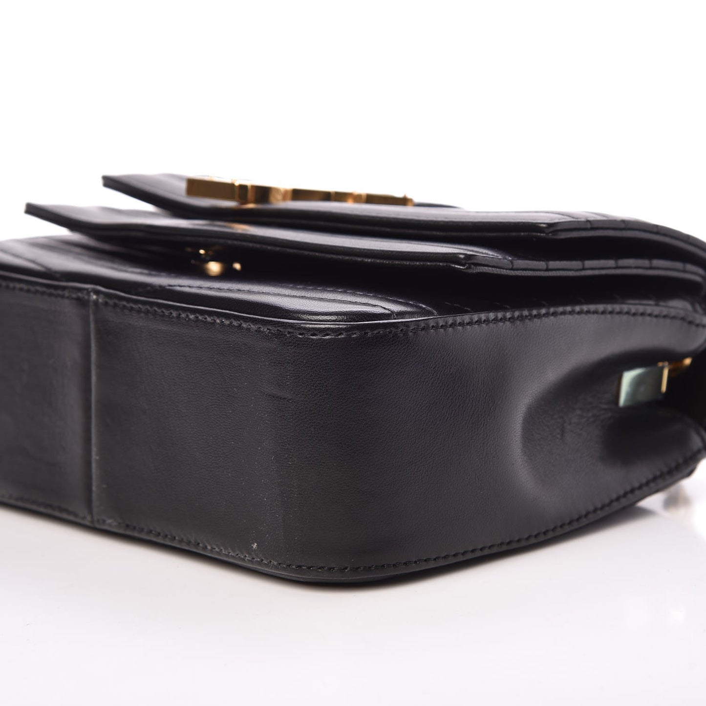 Lambskin Matelasse Chevron Monogram Small Sulpice Bag Black