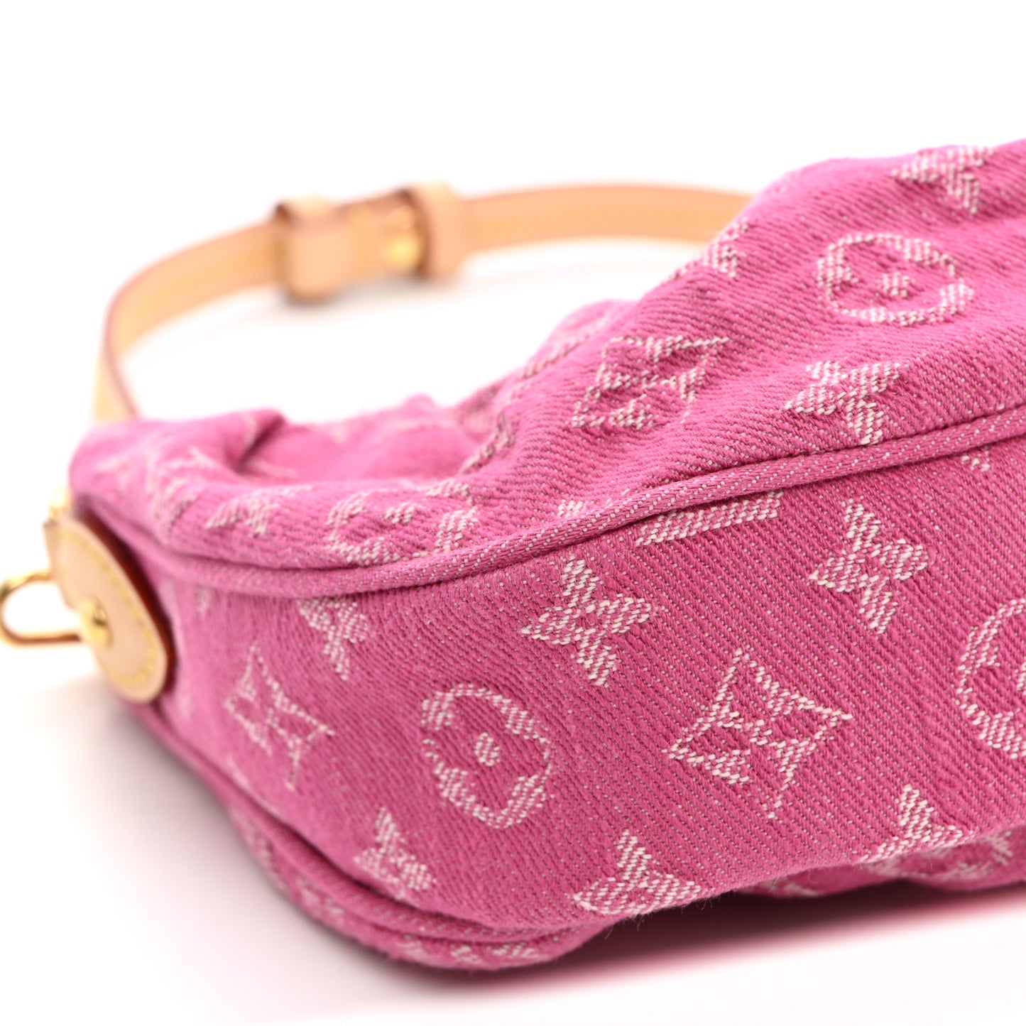 Monogram Denim Pochette Valley Fuchsia