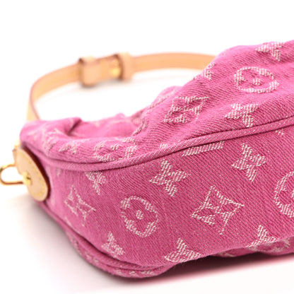 Louis Vuitton Monogram Denim Pochette Valley Fuchsia 8 of 9