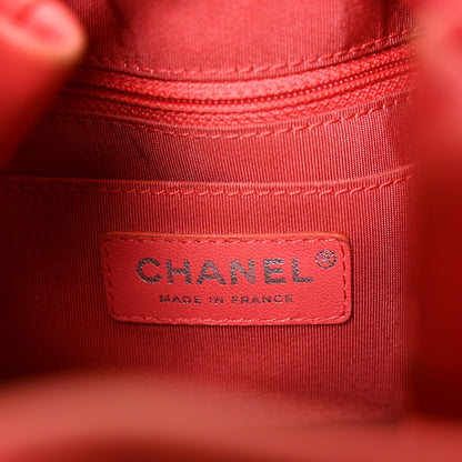 Chanel Lambskin Quilted Small CC Chain Drawstring Bucket Bag Red 5 of 9
