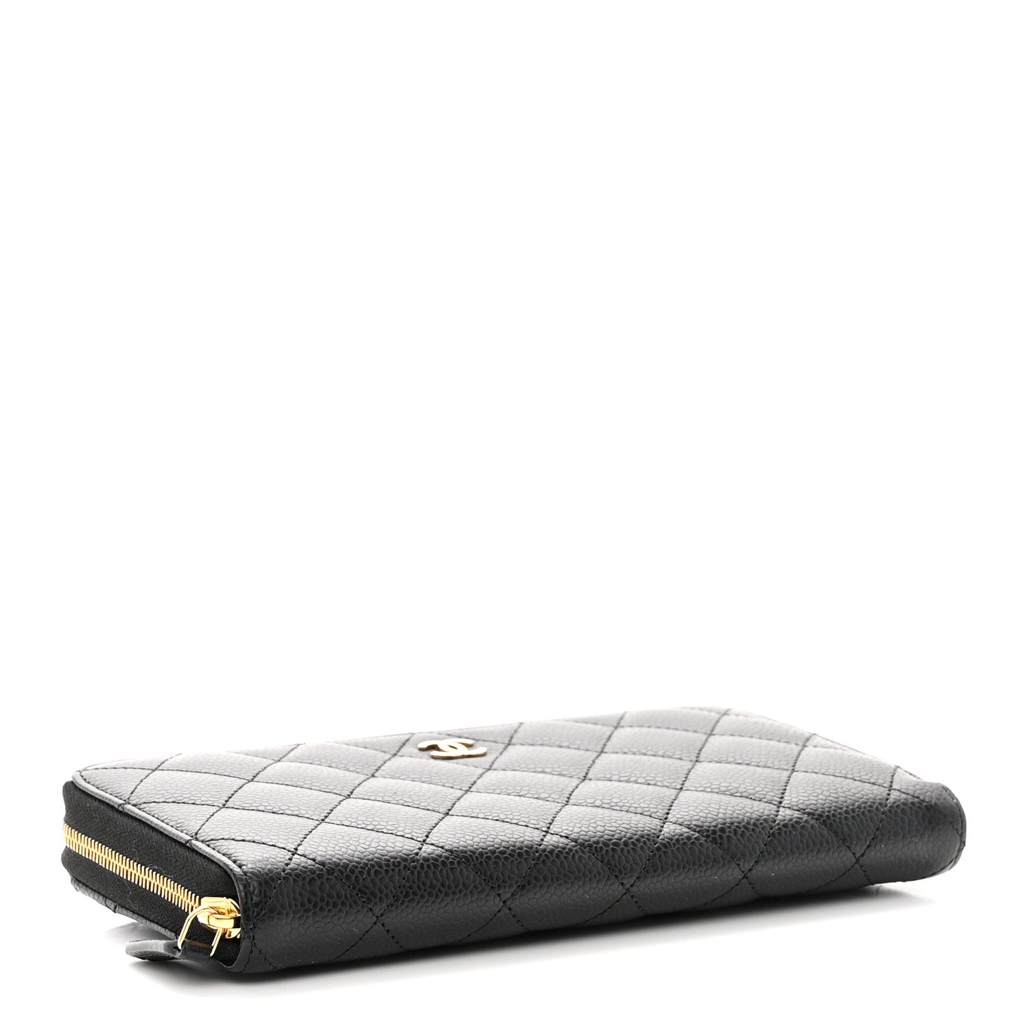 Chanel Caviar Quilted Large Gusset Zip Around Wallet Black 4 of 9
