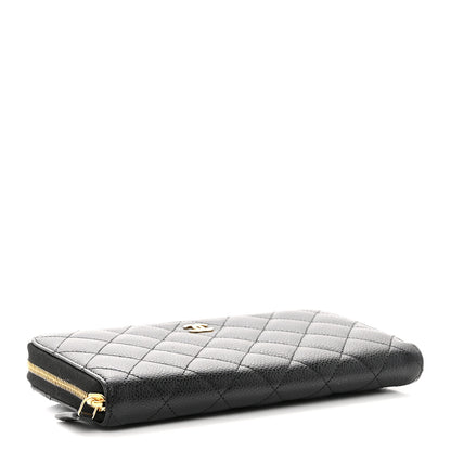 Chanel Caviar Quilted Large Gusset Zip Around Wallet Black 4 of 9