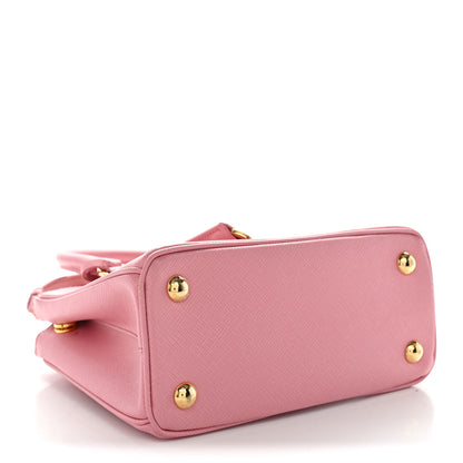 Prada Saffiano Lux Micro Galleria Double Zip Tote Begonia 4 of 9