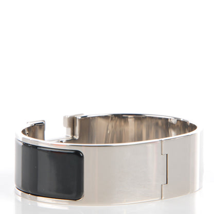 Hermes Enamel Wide Clic Clac H Bracelet GM Black 3 of 6