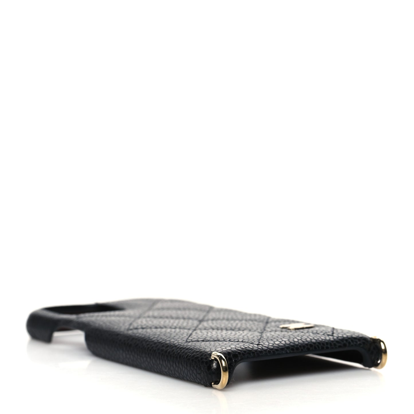 Caviar Quilted iPhone XI Pro Case With Chain Black